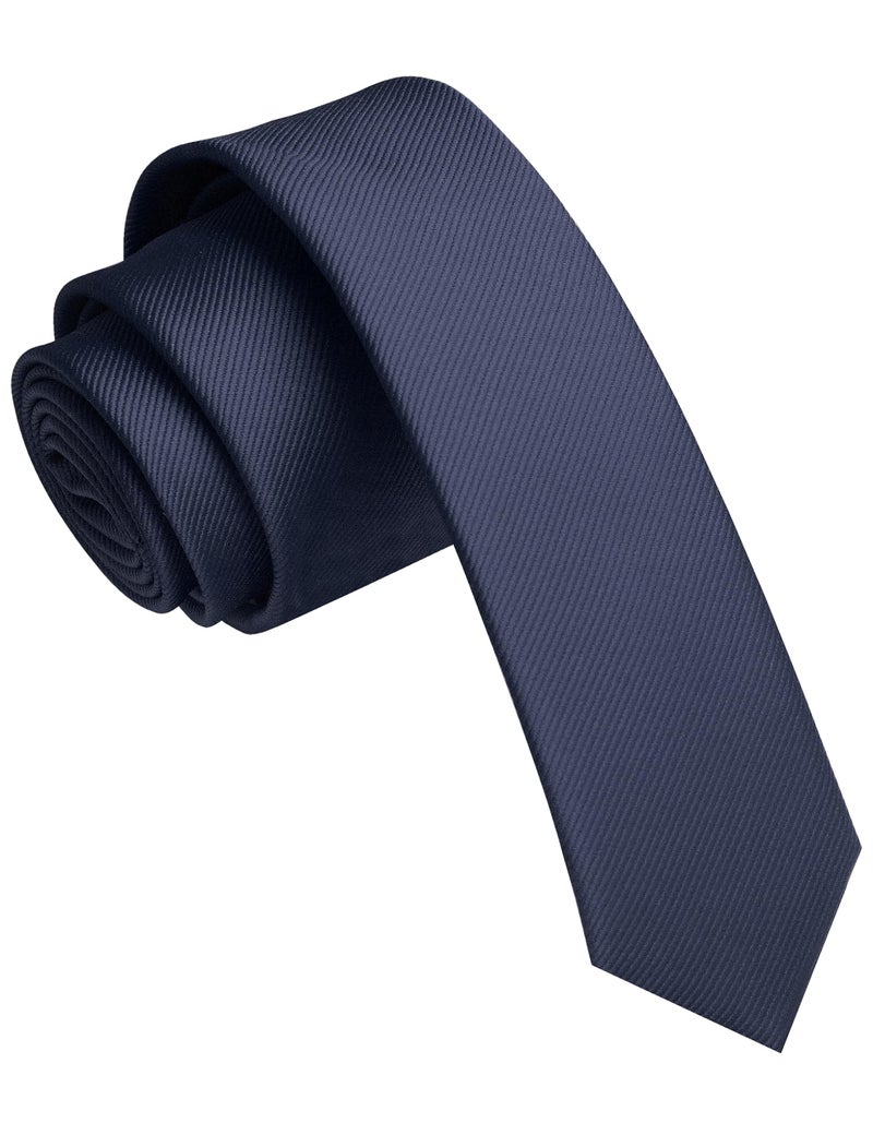 JEMYGINS 1.58" Navy Tie Silk Skinny Ties for Men Slim Necktie(4cm) - Image 1